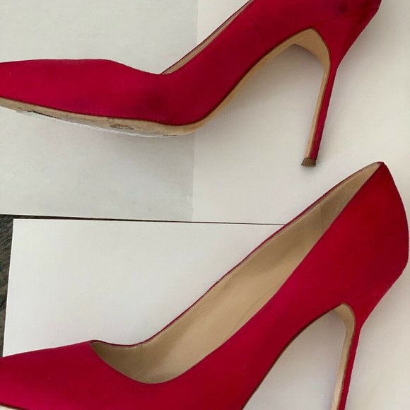 Manolo Blahnik - Hot Pink Heels (Suede Size 7.5) - Picture 6 of 14